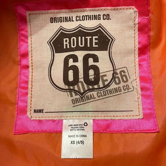 Route 66 Kids Pink Puffer Vest XS 4/5 Neon Orange Lining Quilted Sequin - Picture 7 of 12